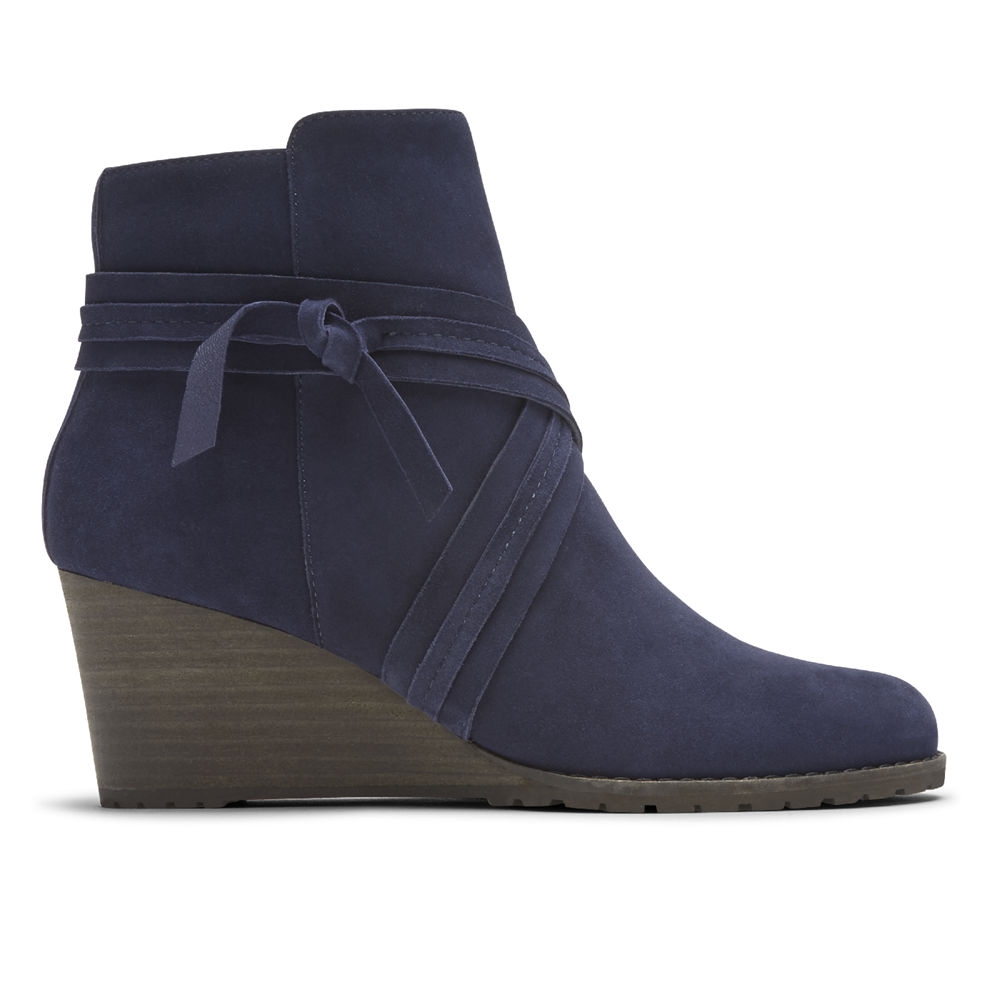 Rockport Singapore Womens Boots - Hollis X-Strap Blue - FC4270981